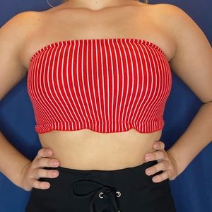 Red/white stripped tube top